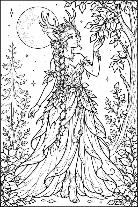 Bold Line Fantasy Coloring Pages