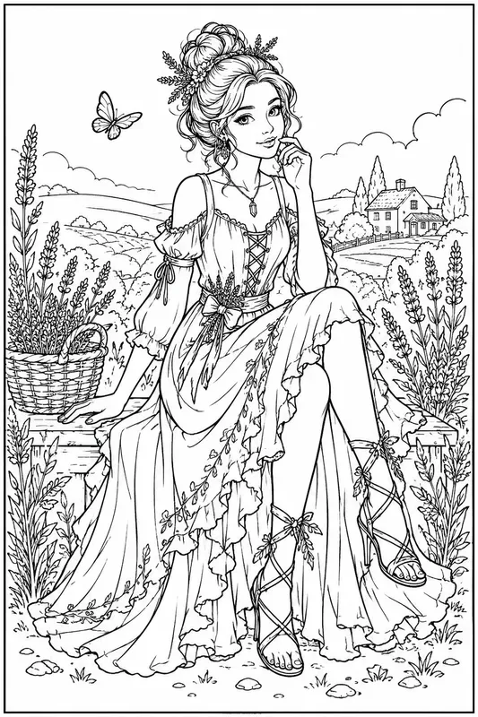 Bold Line Fantasy Coloring Pages