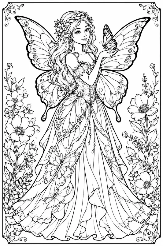 Bold Line Fantasy Coloring Pages