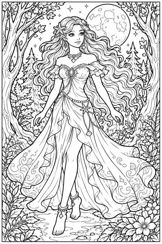 Bold Line Fantasy Coloring Pages