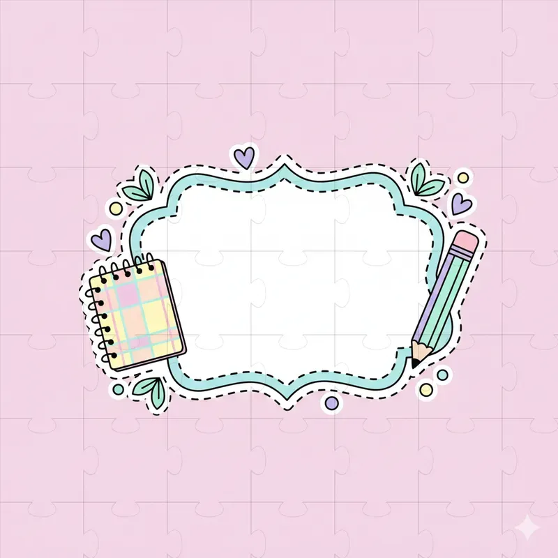 Pastel Journaling Frame Sticker Makers