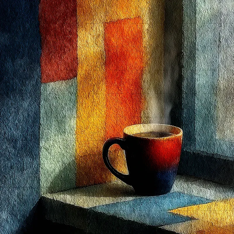 Oil Grain Mosaics Muted Painterly