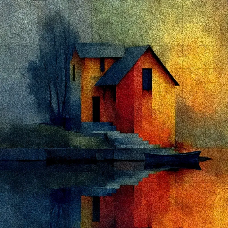 Oil Grain Mosaics Muted Painterly