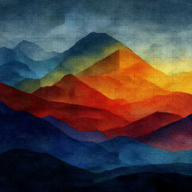 Oil Grain Mosaics Muted Painterly