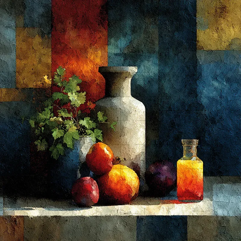 Oil Grain Mosaics Muted Painterly
