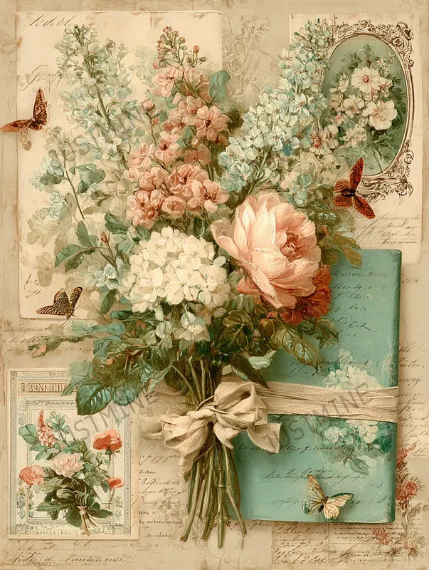 Antique Floral Ephemera Junk Journals