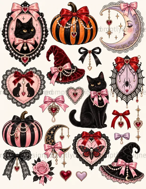 Coquette Halloween Cliparts