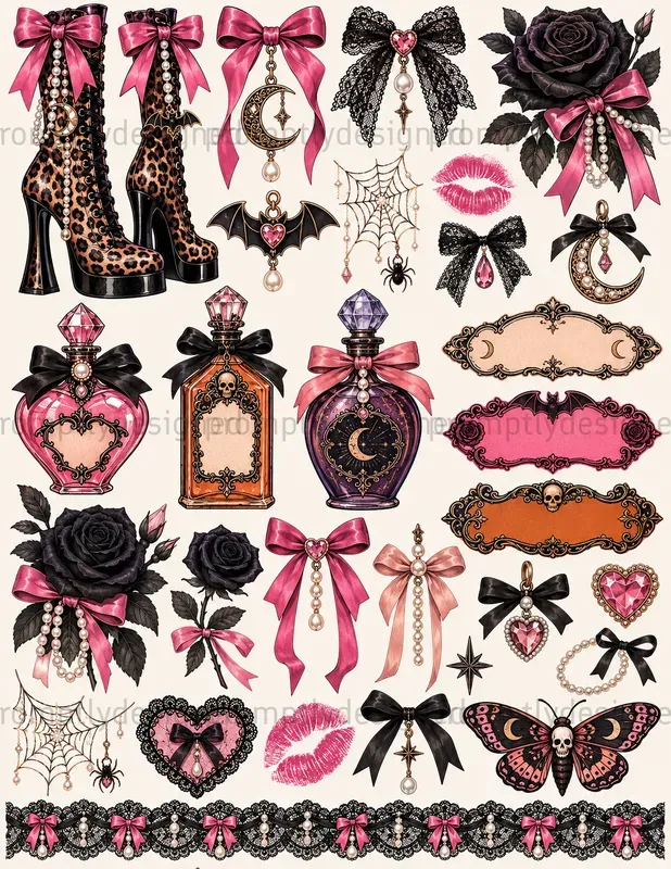 Coquette Halloween Cliparts