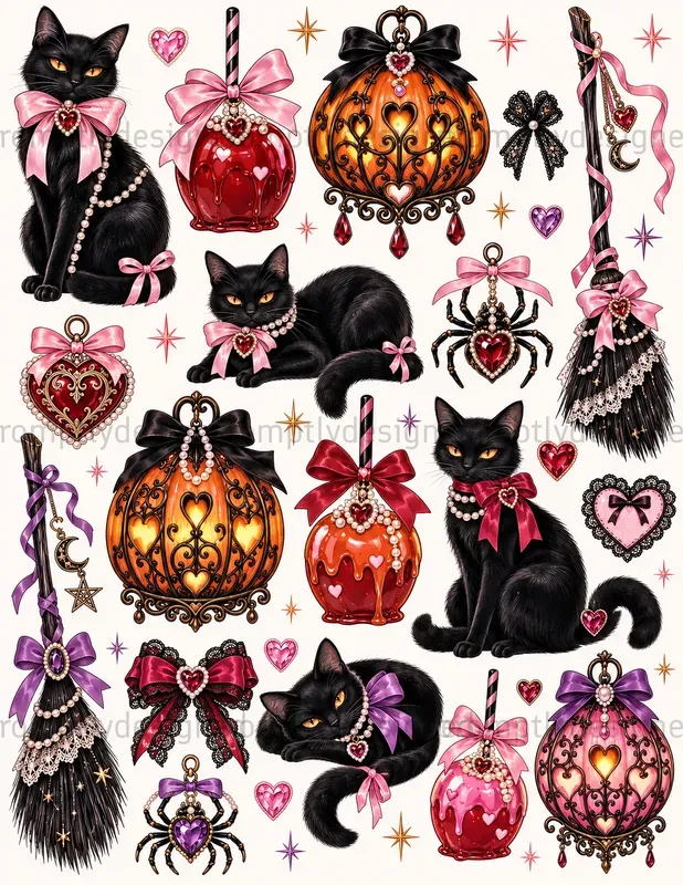 Coquette Halloween Cliparts