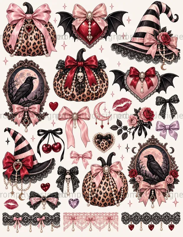 Coquette Halloween Cliparts