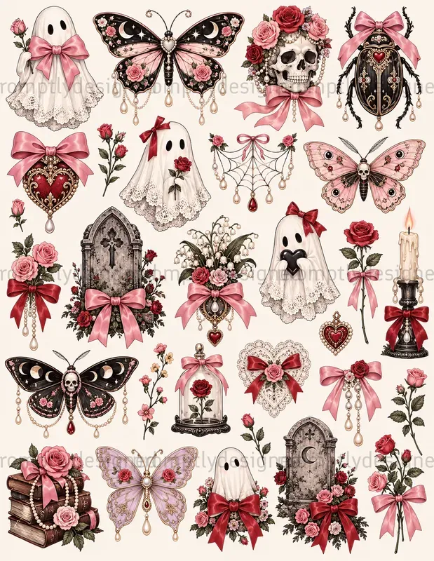 Coquette Halloween Cliparts
