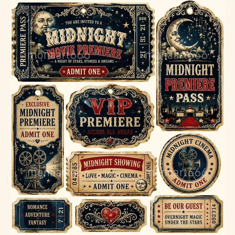 Vintage Ticket Booth Ephemera Sheets
