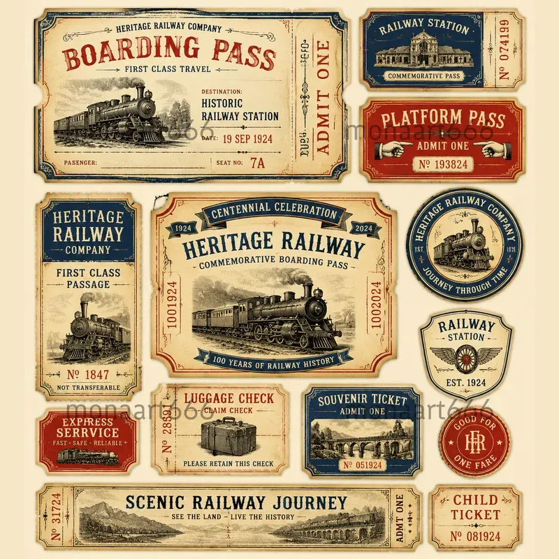 Vintage Ticket Booth Ephemera Sheets