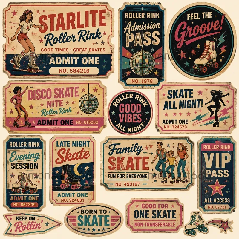 Vintage Ticket Booth Ephemera Sheets