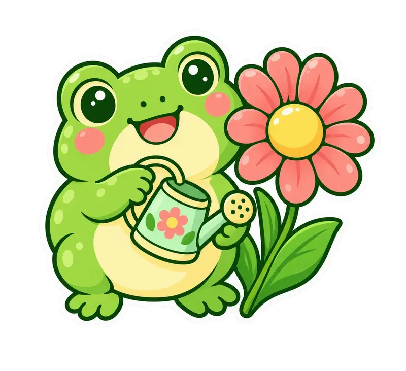 Cute Frog Sticker Templates