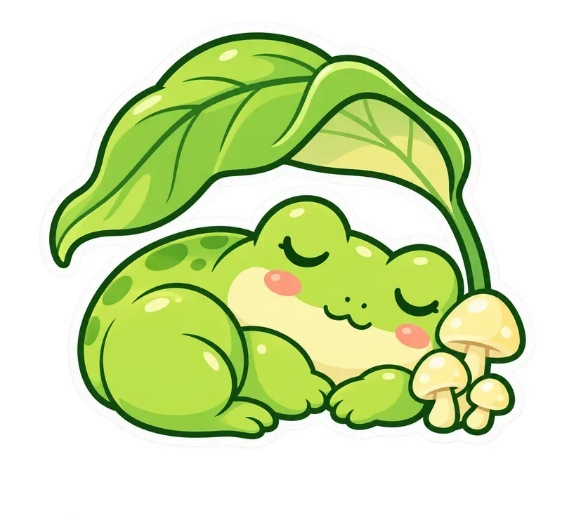 Cute Frog Sticker Templates