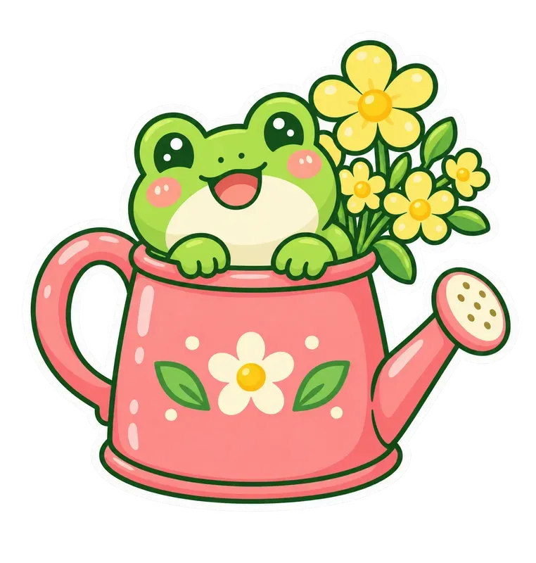 Cute Frog Sticker Templates