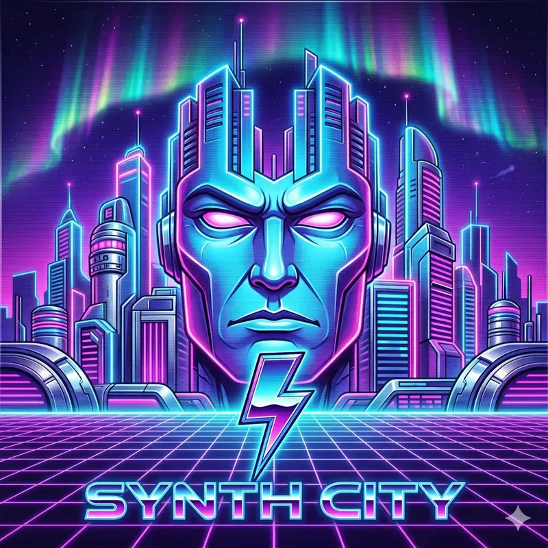80s Synth Music Album Art Assets