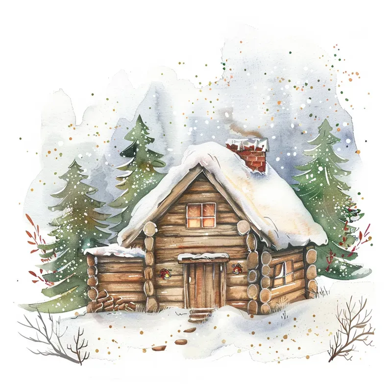 Festive Watercolor Holiday Clipart Icons