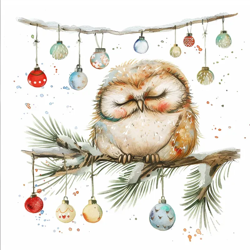 Festive Watercolor Holiday Clipart Icons