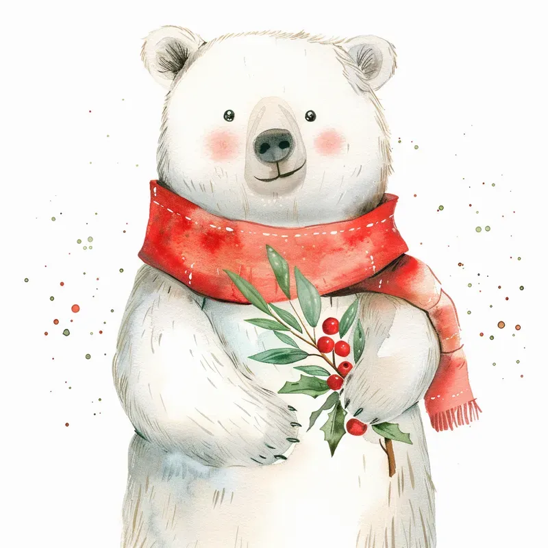 Festive Watercolor Holiday Clipart Icons