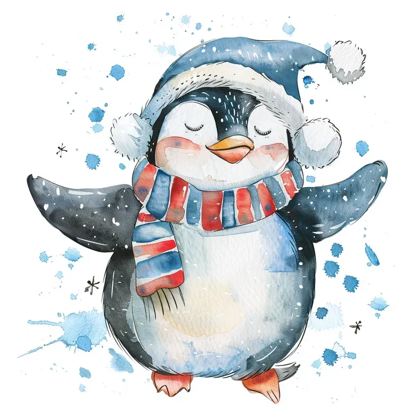 Festive Watercolor Holiday Clipart Icons