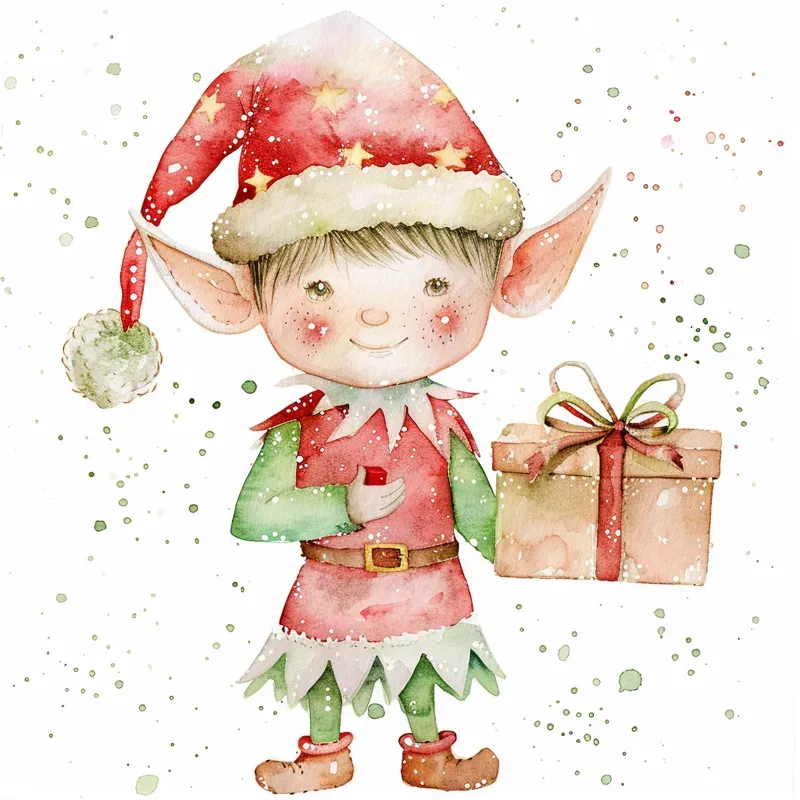 Festive Watercolor Holiday Clipart Icons