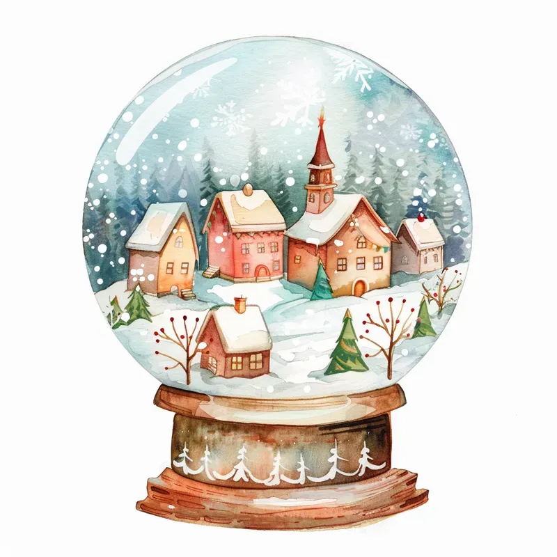 Festive Watercolor Holiday Clipart Icons
