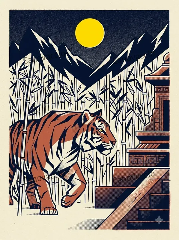 Retro Screenprint Editorial Postcards