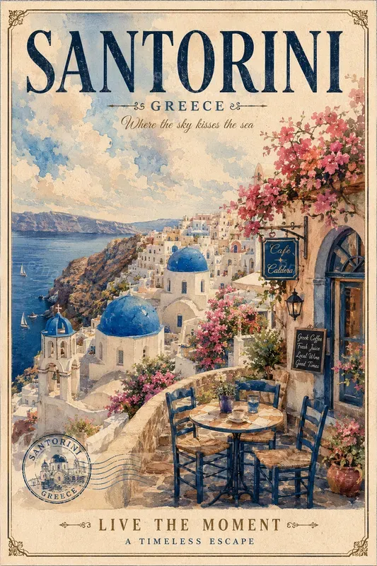Vintage Watercolor Travel Posters