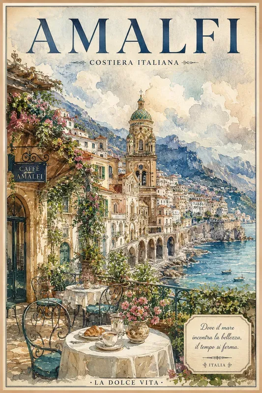 Vintage Watercolor Travel Posters