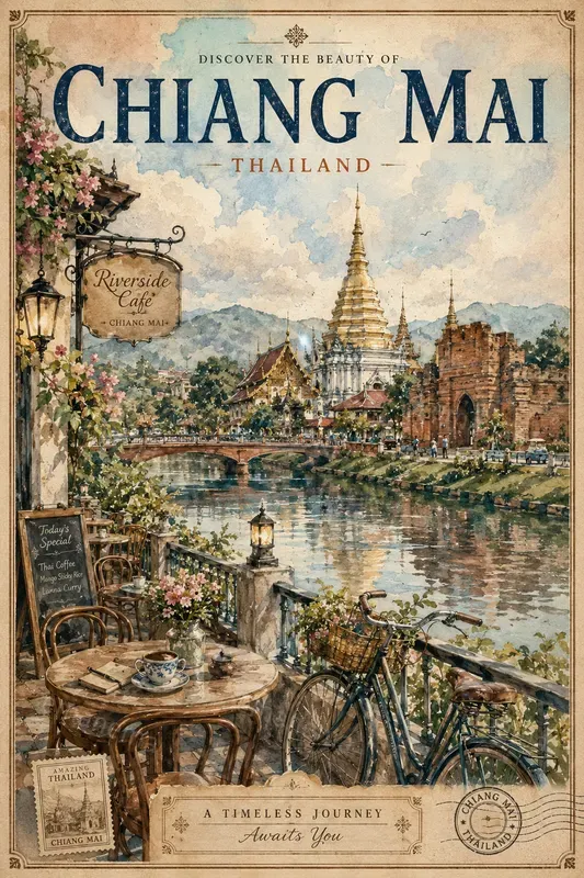 Vintage Watercolor Travel Posters
