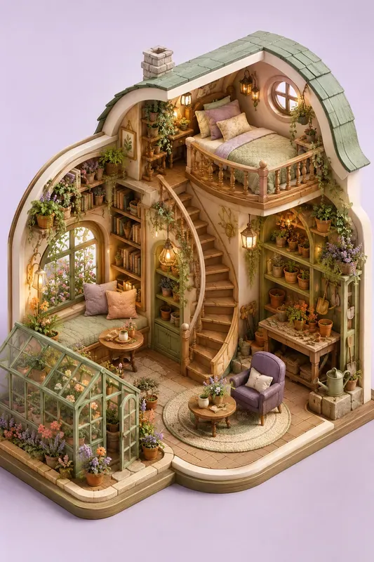 Whimsical Isometric Micro Homes