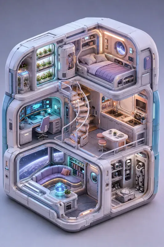 Whimsical Isometric Micro Homes