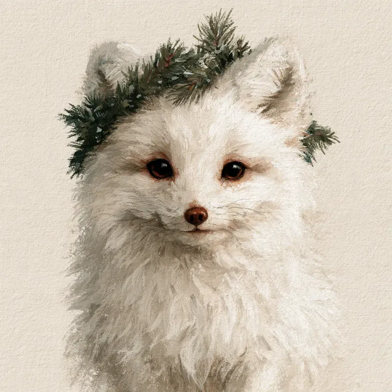Nostalgic Polar Christmas Animal Art