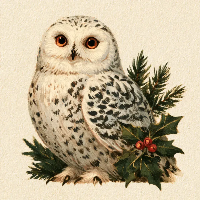 Nostalgic Polar Christmas Animal Art