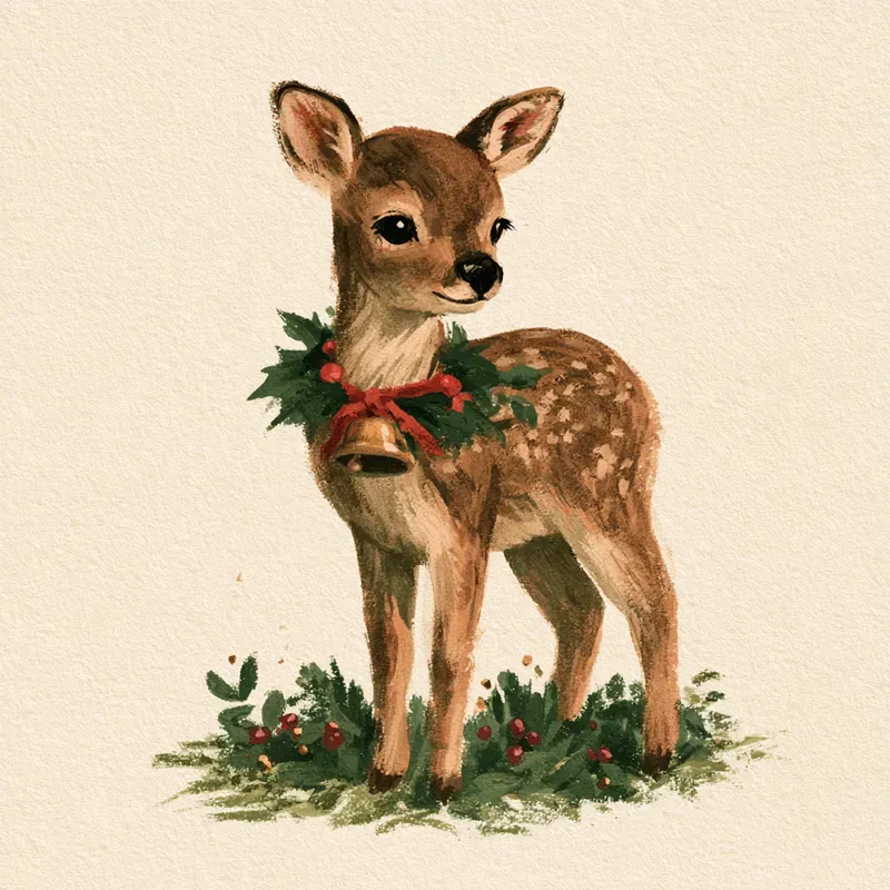 Nostalgic Polar Christmas Animal Art