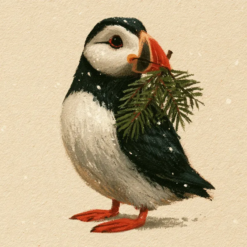 Nostalgic Polar Christmas Animal Art