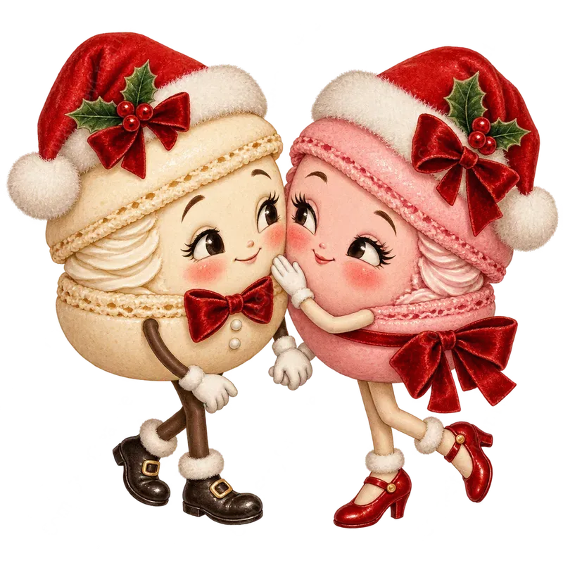 Vintage Christmas Dessert Couples