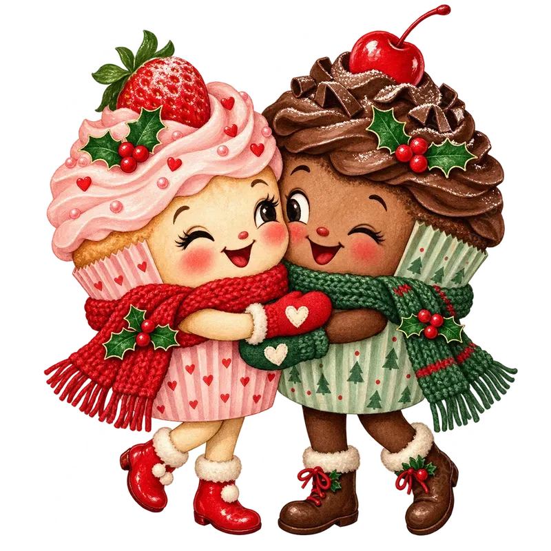 Vintage Christmas Dessert Couples