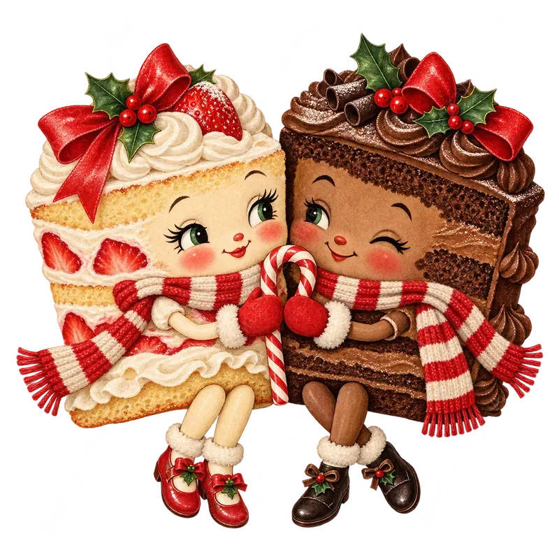 Vintage Christmas Dessert Couples