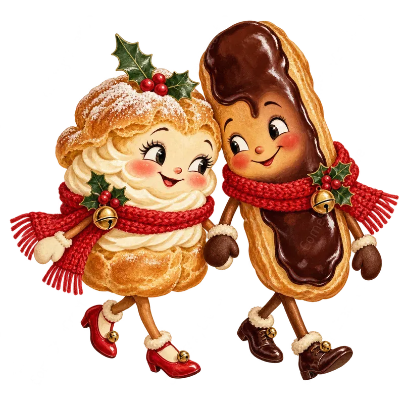Vintage Christmas Dessert Couples