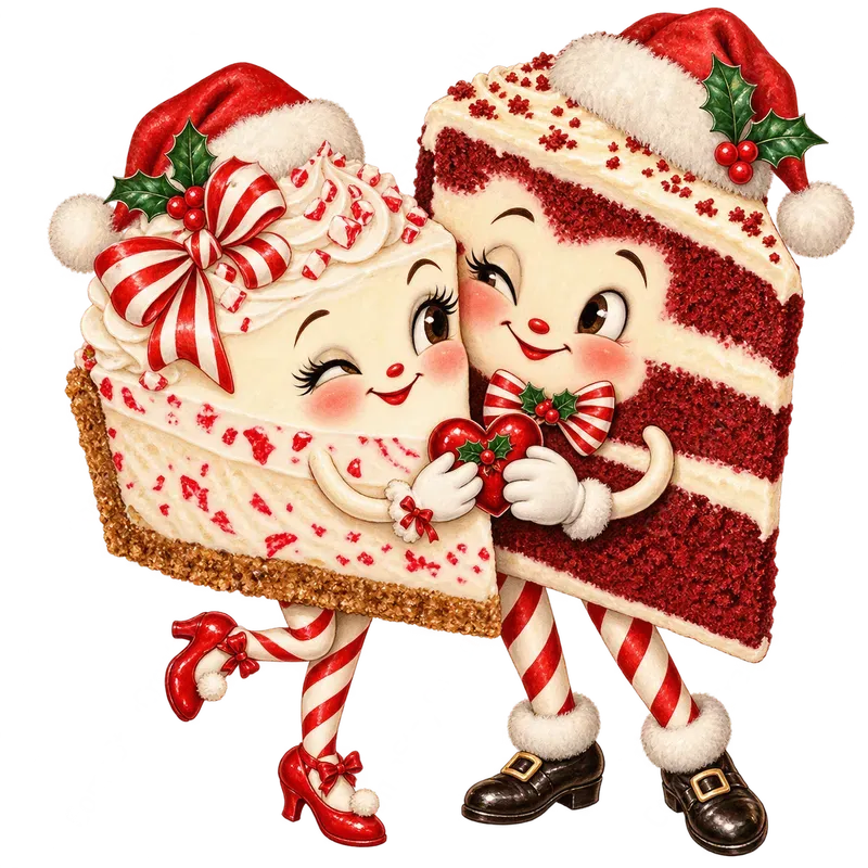 Vintage Christmas Dessert Couples