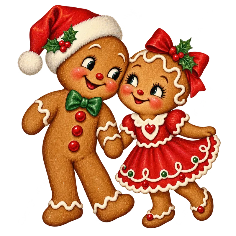 Vintage Christmas Dessert Couples