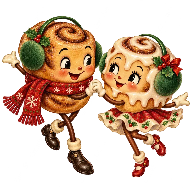 Vintage Christmas Dessert Couples