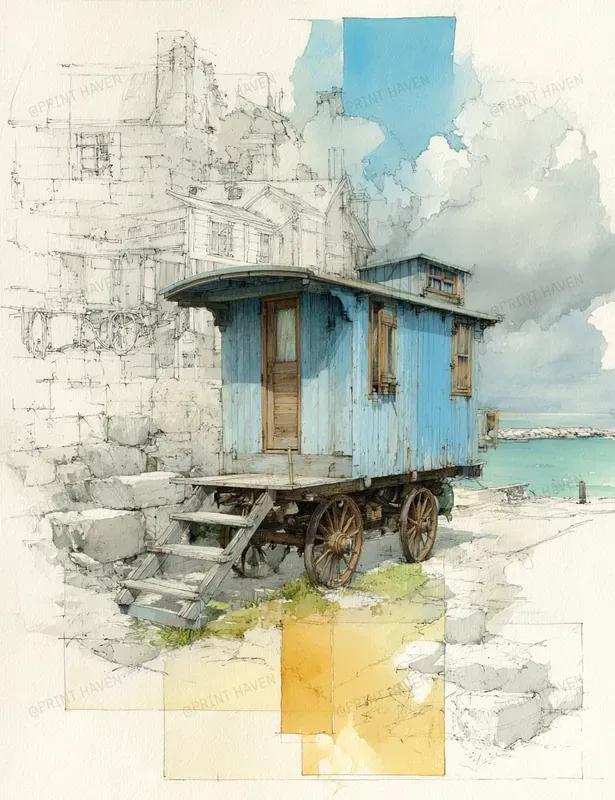 Seaside Watercolor Sketches