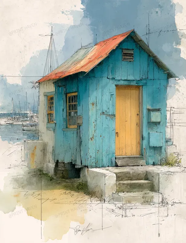 Seaside Watercolor Sketches