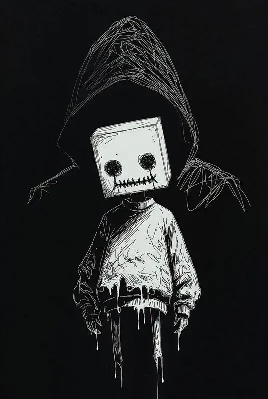 Minimalist Creepy Line Art Horrors