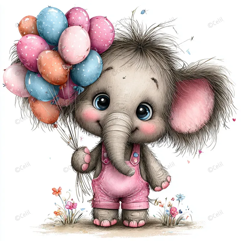 Whimsical Birthday Card Art Style