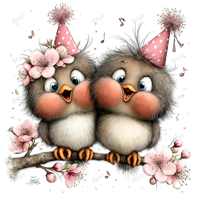 Whimsical Birthday Card Art Style